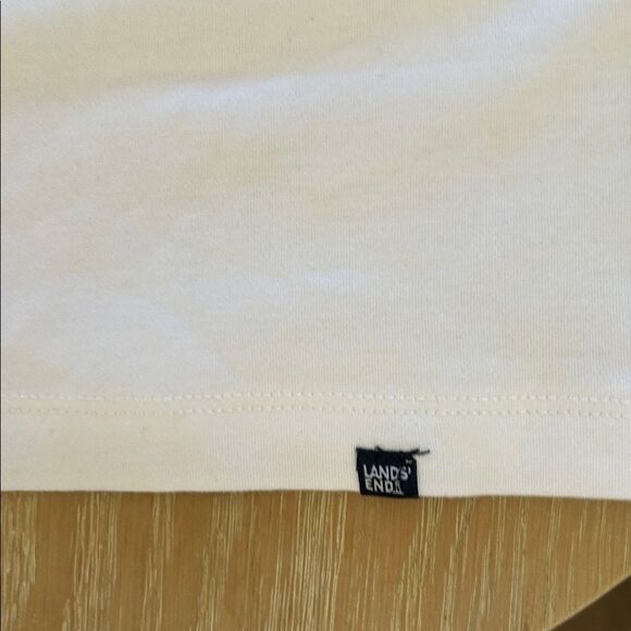 Lands' End 3/4 Sleeve Boat Neck Pima Cotton Tee, White, Size Medium, NWT - Picture 5 of 8